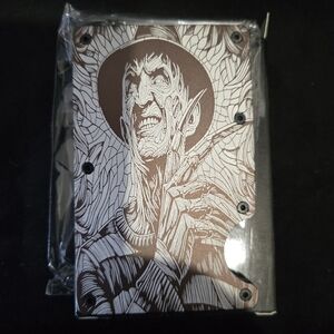 Metal minimalist RFID blocking wallet laser engraved Freddy Krueger.